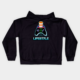 Lifestyle Coffee Gamer Quote Kids Hoodie